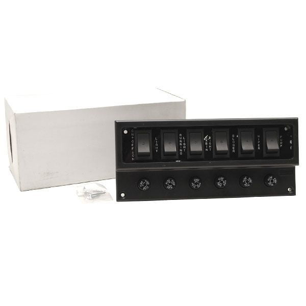 20A Boat Rocker Switch Panel Whitecap S-8094 Black Abs 6 Gang 12V 20A Boat Rocker Switch Panel Whitecap S-8094 Black Abs 6 Gang 12V